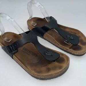 Birkenstock Gizeh Womens Strap Thong Sandals Black Sz 40 /‎ 9